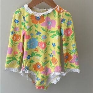 Floral Long Sleeve Swim The Beaufort Bonnet Company Size 5 NWT